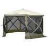 VEVOR Pop Up Gazebo Tent, Pop-Up Screen Tent 6 Sided Canopy Sun Shelter with 6 Removable Privacy Wind Cloths & Mesh Windows