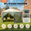 VEVOR Pop Up Gazebo Tent, Pop-Up Screen Tent 6 Sided Canopy Sun Shelter with 6 Removable Privacy Wind Cloths & Mesh Windows